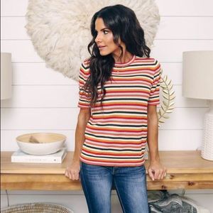 Vici Stay Beautiful Knit Striped Top